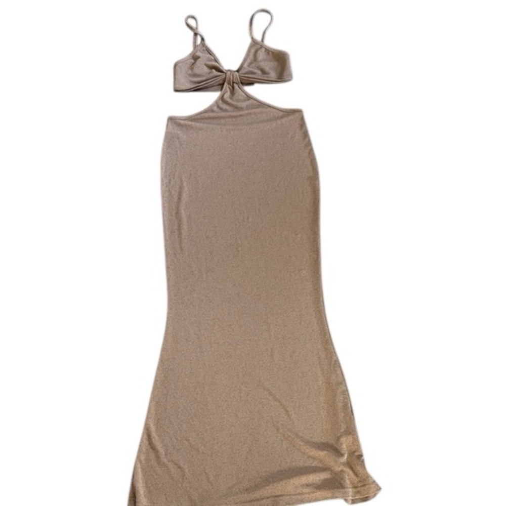 Elegant Tan Sleeveless Dress